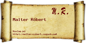 Malter Róbert névjegykártya