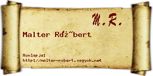 Malter Róbert névjegykártya