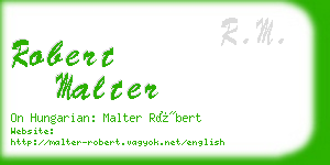robert malter business card
